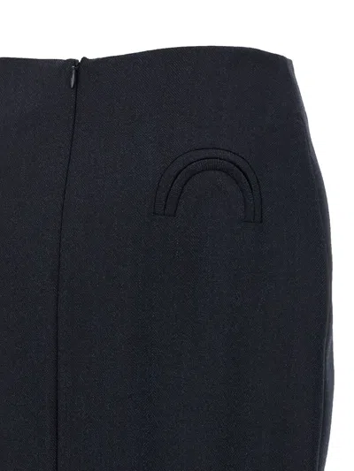 Blazé Milano Blaze Milano Maine Sussex Longuette Wool Midi Skirt In Blue