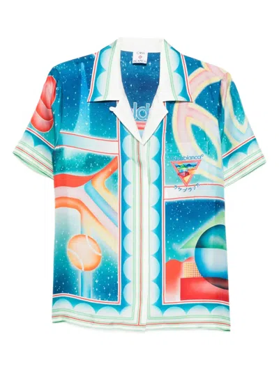 Casablanca Printed Silk Shirt In Multi