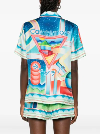 Casablanca Printed Silk Shirt In Multi