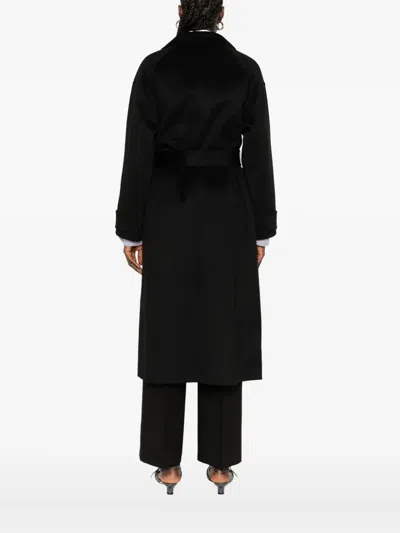 The Dynamis Studio Belted Double-breasted Coat In Black