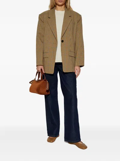 Gestuz Checked Single-button Blazer In Metallic