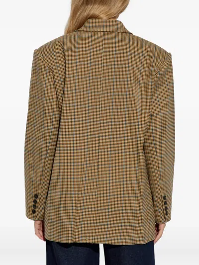 Gestuz Checked Single-button Blazer In Metallic