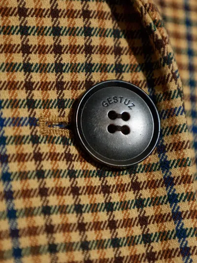 Gestuz Checked Single-button Blazer In Metallic