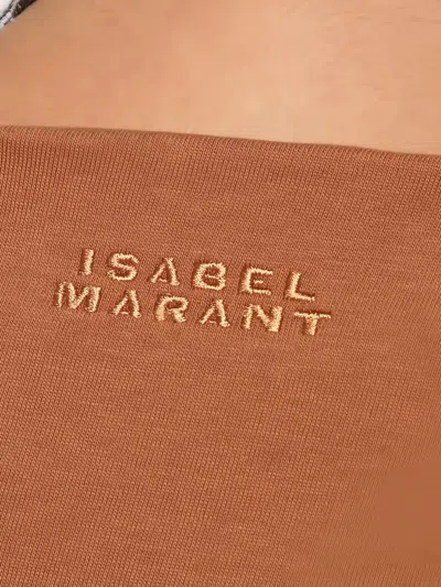 Isabel Marant Asymmetrical Sebani T-shirt In Caramel Colour In Brown