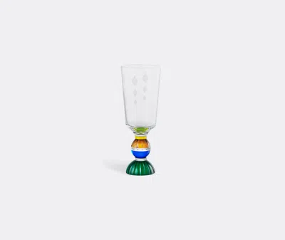 Reflections Copenhagen Ascot Tall Crystal Glass Set Of 2 - Clear/emerald/cobalt/brown/bright Yellow In Multicolour