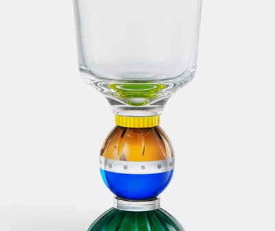 Reflections Copenhagen Ascot Tall Crystal Glass Set Of 2 - Clear/emerald/cobalt/brown/bright Yellow In Multicolour