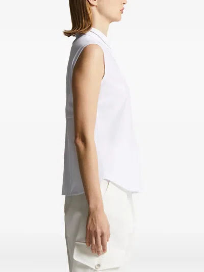 Peserico Collared Neck Sleeveless Top Layered Hem In Gray