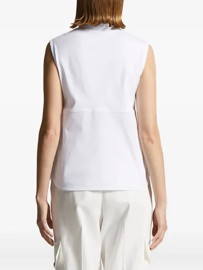 Peserico Collared Neck Sleeveless Top Layered Hem In Gray