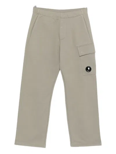 C.p. Company Diagonal Raised Fleece Sweatpants In Gray