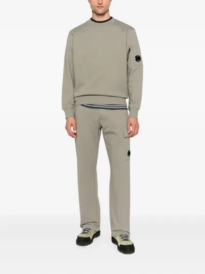 C.p. Company Diagonal Raised Fleece Sweatpants In Gray