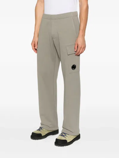 C.p. Company Diagonal Raised Fleece Sweatpants In Gray