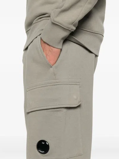 C.p. Company Diagonal Raised Fleece Sweatpants In Gray