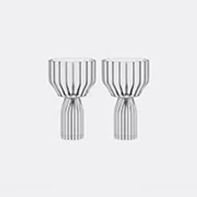 Fferrone Design Set Of Two Margot White Wine Goblets In Clear