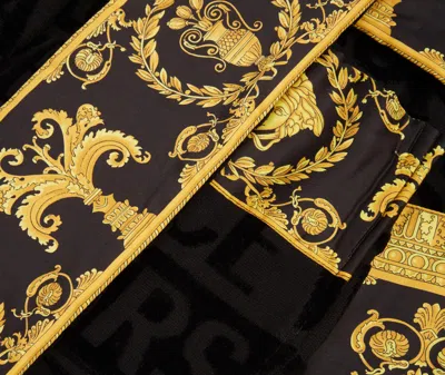 Versace I Love Baroque Cotton Robe In Black