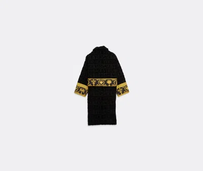 Versace I Love Baroque Cotton Robe In Black