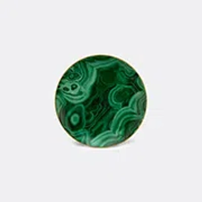 L'objet Malachite 24k Gold & Porcelain Charger & Cake Plate In Green, Gold