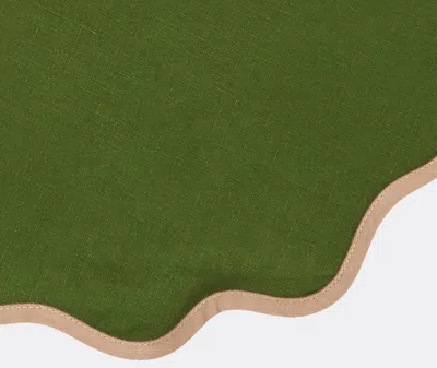 La Doublej Table Linens Green Uni In Green