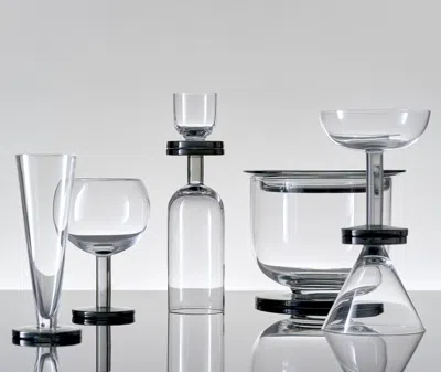 Tom Dixon Glassware Clear / Black Base 6 In Clear / Black Base