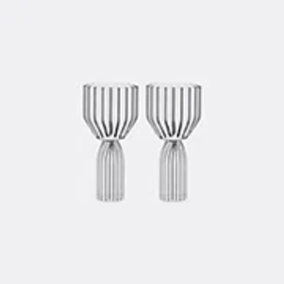 Fferrone Design Set Of Two Margot White Wine Goblets In Clear