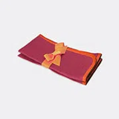 La Doublej Large Napkins Set Of 2 (45x45) In Raspberry