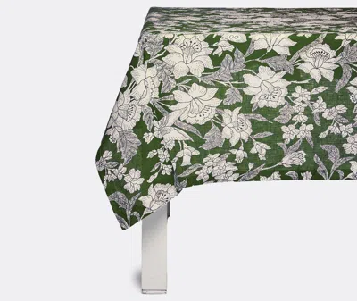 La Doublej Table Linens Green Uni In Green