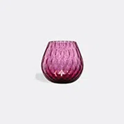 Nasonmoretti Glass Candle Holder In Ruby Red