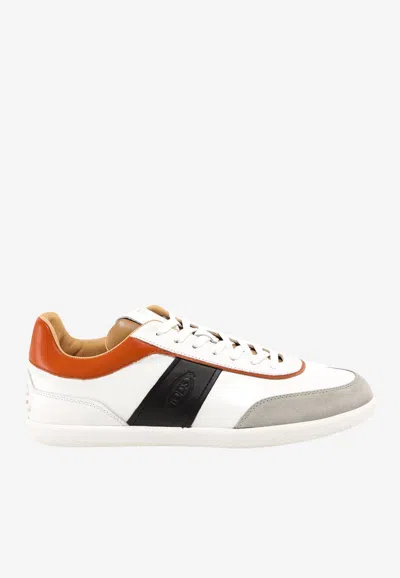 Tod's Tabs Leather Low-top Sneakers In White