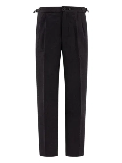 褶饰扣环细节长裤