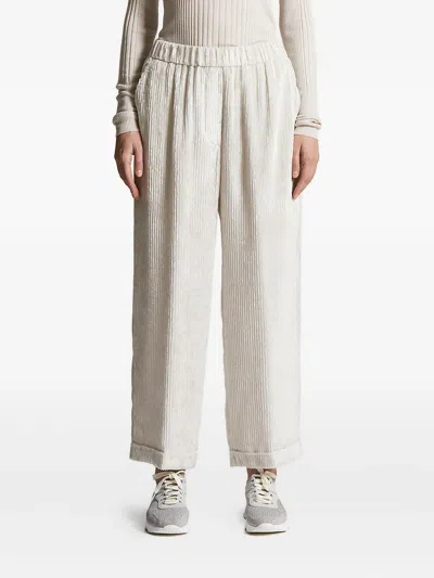 Peserico Pull On Elastic Waist Pants In White