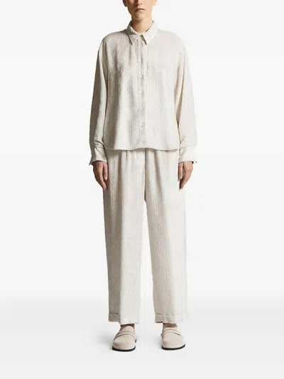 Peserico Pull On Elastic Waist Pants In White