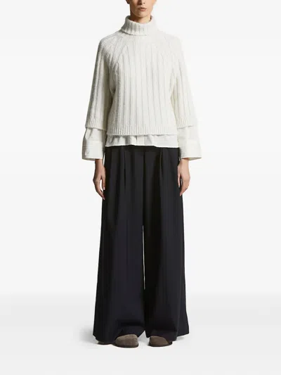 Peserico Pleated Wide-leg Trousers In Blue