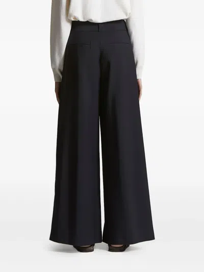 Peserico Pleated Wide-leg Trousers In Blue