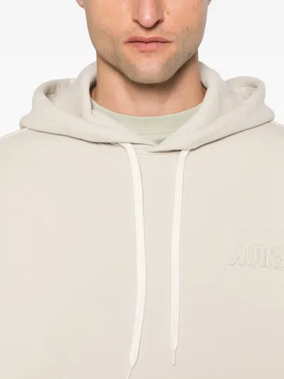 Autry Beige Sweatshirt With Drawstring Hood In Neutral