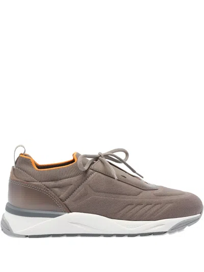 Santoni Sneakers Low Top Round Toe In Brown