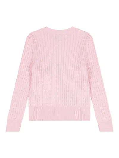 Polo Ralph Lauren Mini-cable Cotton Cardigan In Pink