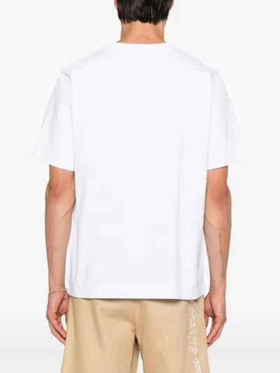 Maison Kitsuné T-shirt With Dressed Fox Embroidery In White