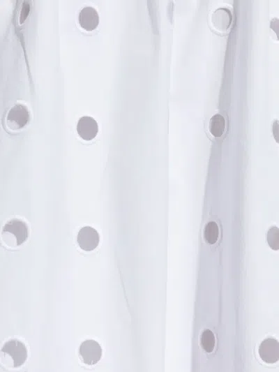 Posse Open-cut Dots Midi A-line Skirt In White