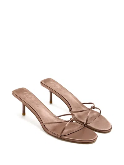 Femme La 55mm Maeve Knotted Satin Sandals In Brown