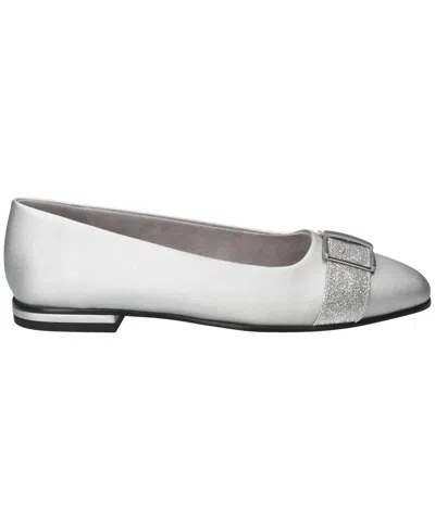 Easy Street Women's Keely Square Toe Ballet Flats In Silver