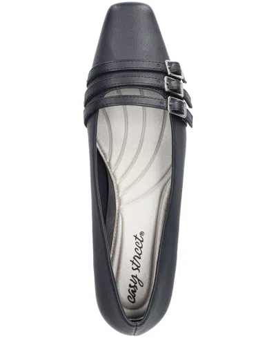 Easy Street Womens Block Heel Booties In Blue