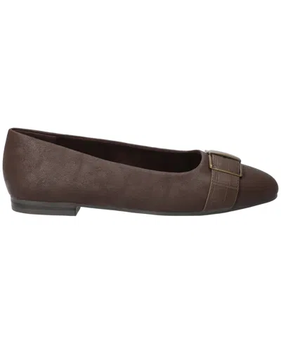 Easy Street Women's Keely Square Toe Ballet Flats In Brown