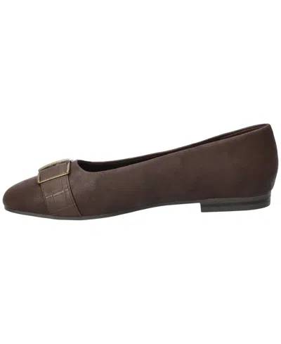 Easy Street Women's Keely Square Toe Ballet Flats In Brown