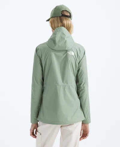 The North Face Women's Alta Vista Hooded Rain Jacket In Green