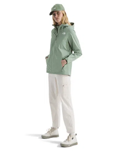 The North Face Women's Alta Vista Hooded Rain Jacket In Green