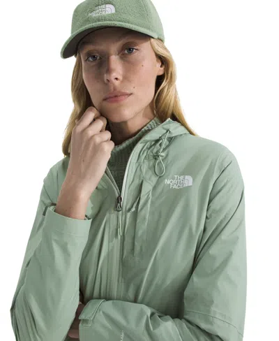 The North Face Women's Alta Vista Hooded Rain Jacket In Green