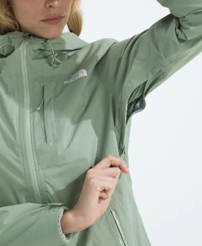 The North Face Women's Alta Vista Hooded Rain Jacket In Green