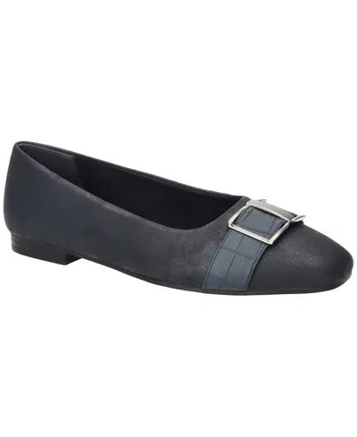 Easy Street Women's Keely Square Toe Ballet Flats In Blue