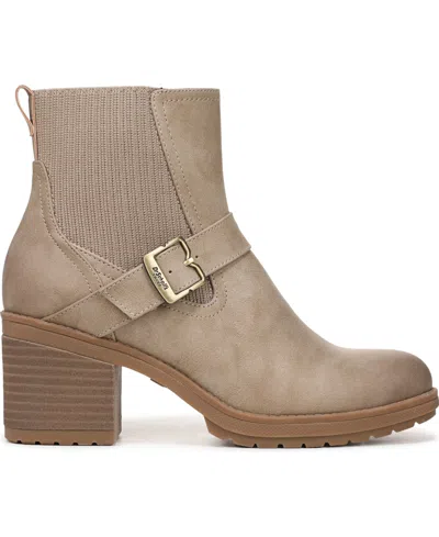 Dr. Scholl's Women's Parker Block Heel Lug Sole Zip Short Boots In Brown