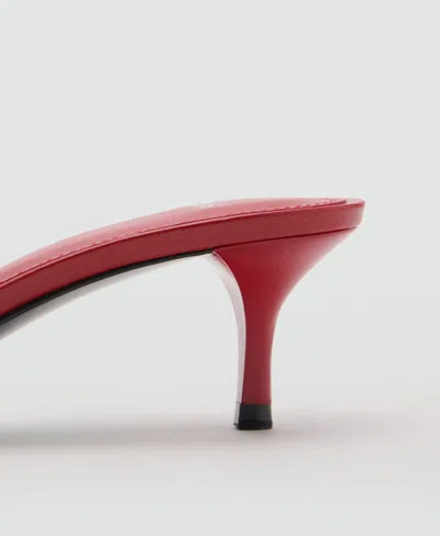 Mango Bow Heel Sandals Red In Red