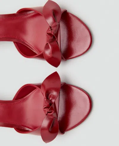 Mango Bow Heel Sandals Red In Red